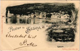 1899 Szelce, Selce-Vinodol; Tunolov, Panorama. Max Jaffe / látkép / view. floral