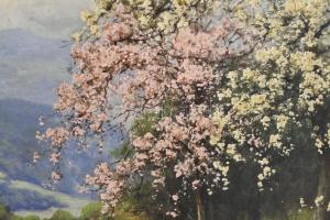 Neogrády László (1896-1962): Tavasz. Olaj, vászon, jelezve balra lent. Dekoratív, sérült fakeretben....