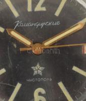 Komandirskie karóra, mechanikus, szíj nélkül, karccal, d: 32mm