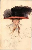 Lady art postcard. M. Munk Vienne Nr. 479. litho (fl)