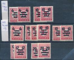 1931 Kisegítő portó összeállítás fogazatváltozatokkal, stecklapon