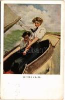 1913 Skipper and mate, sailing couple, M. Munk. A.R. &amp; C. i. B. 371. s: Clarence F. Underwoo...