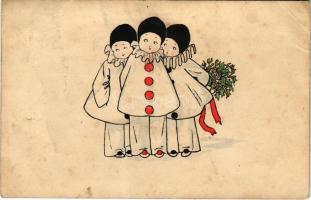 1916 Children art postcard, clowns. M. Munk Nr. 1077. (fl)