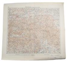 ca 1910 Eperjes, Kassa, Lőcse környéke katonai térkép. 1:750 000 47x45 cm