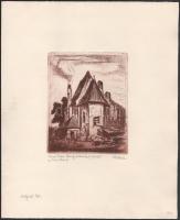 Maran, Gustav Stanislav (1886-1983), Czech artist: Prágai utcarészlet. Rézkarc, papír. Jelzett. 16×1...