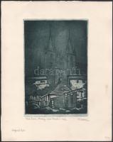Maran, Gustav Stanislav (1886-1983), Czech artist: Prágai részlet. Rézkarc, papír. Jelzett. Lapszéli...