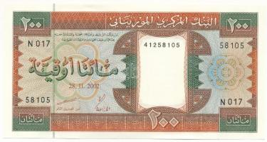 Mauritánia 2002. 200O "N 017 58105 41258105" T:AU hullámos papír
Mauritania 2002. 200 Oug...