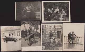cca 1905-1920 báró Czikann-Zichy Móric családi fotói (az egyik képen ölében kutyával látható), 6 db ...