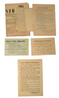 1956-os röplapok, nyomtatványok, 7 db + Szabad Szó 1956. október 31-i száma