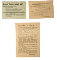 1956-os röplapok, nyomtatványok, 7 db + Szabad Szó 1956. október 31-i száma