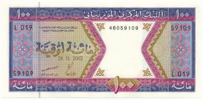Mauritánia 2002. 100O "L 019 59109 46059109" T:AU, hullámos papír
Mauritania 2002. 100 Ou...