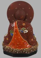Buddha porcelán szobor, jelzett, kis kopással, m: 13 cm