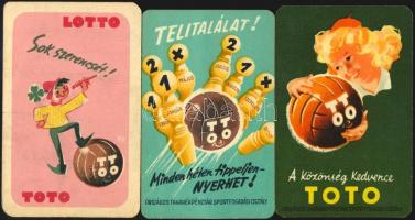 1954-1959 Totó és Lottó kártyanaptárak, 3 db különféle
