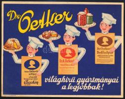 Dr. Oetker kétoldalas reklámlap, 12,5x16 cm