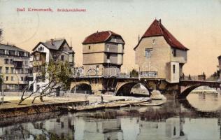 Bad Kreuznach Bridge houses with the shops of Wilhelm Gravius and Wohlleben