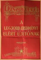1953 Díszoklevél a legjobb eredményt elért újítónak, szövet, paszpartuban, hajtott, 42x30,5 cm