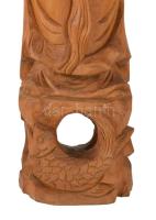 Buddha faragott fa szobor, m: 45 cm
