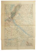 cca 1916 Pozsony (Pressburg) és környéke, katonai térkép, 1 : 200.000, K. u. k. Militärgeographische...