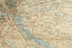 cca 1916 Pozsony (Pressburg) és környéke, katonai térkép, 1 : 200.000, K. u. k. Militärgeographische...
