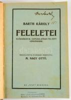 Főleg evangélikus egyházi kolligátum, 9 mű egy kötetben: Barth Kárly Feleletei, Ibrányi Ferenc Krisz...