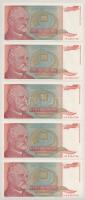 Jugoszlávia 1993. 500.000.000.000D (10x) sorszámkövetők "AB 0264731 - AB 0264740" T:UNC
Y...