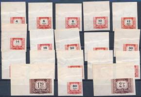1958 Vörös-Fekete portó ívsarki vágott sor (12.000)