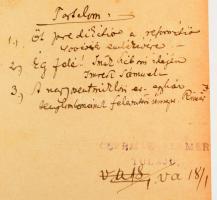 Evangélikus egyházi kolligátum, 3 mű egy kötetben: Öt predikáció Kolozsvár 1917, Imrek Sámuel Ég fel...