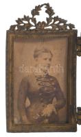Győry Vilmos (1838-1885) evangélikus lelkész, író és felesége Székács Etelka portréja dekoratív réz ...