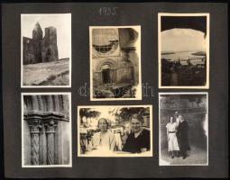 1935 Zsámbéki romtemplom és egyéb felvételek, 12 db fotó, albumlapra ragasztva, 8,5x6 cm