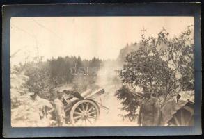 ca 1916 Monarchia I. világháborús katona fotó tüzérek munka közben 15x8 cm