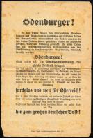 1921 Osztrák, magyarellenes röplap Sopron a népszavazás idejéből 

1921 Austrian, anti-Hungarian l...