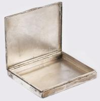 Ezüst (Ag) tárca, jelzett, Pest, 1872-1937 közötti fémjel, 6x8 cm, 67,3g