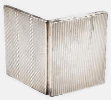 Ezüst (Ag) tárca, jelzett, Pest, 1872-1937 közötti fémjel, 6x8 cm, 67,3g