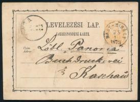 1873 2kr díjjegyes levelezőlap "NAGY-MIHÁLY"