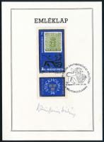 1974 Stockholmia, 1996-os Grafikusművész kiállítás emléklap Cziglényi Ádám aláírásával