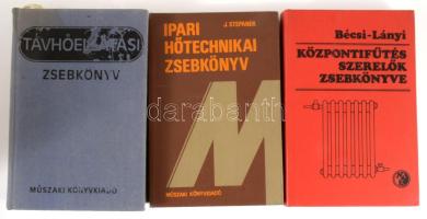3 db könyv: Kiss Róbert (szerk.): Távhőellátási zsebkönyv. Bp., 1977, Műszaki Könyvkiadó. Kiadói egé...
