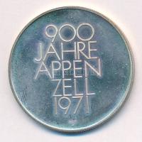 Svájc 1971. "900 éves Appenzell 1971" kétoldalas jelzett Ag emlékérem Szign.: Adalbert Fäs...
