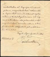 1910 Piukovich Elemér (1872-1921) az Ezredéves Kiállítás egyik ő szervezőjének autográf levele