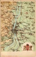 Budapest és környéke térképe. Károlyi Gy. kiadása / Map of Budapest and its surroundings (szakadás /...