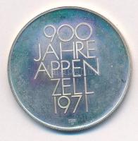 Svájc 1971. "900 éves Appenzell 1971" kétoldalas jelzett Ag emlékérem Szign.: Adalbert Fäs...