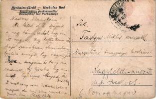 1918 Herkulesfürdő, Baile Herculane; Rezső udvar, park / Rudolfshof m. Parkanlage / spa, bath, park ...