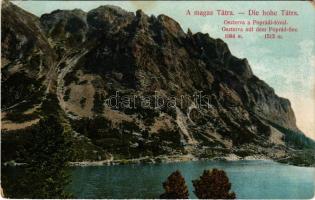 Tátra, Vysoké Tatry; Oszterva a Poprádi tóval. Divald Károly műintézete 1891-1908. / Osterwa, Popper...