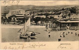 1905 Crikvenica, Cirkvenica; Kupaliste Terapie. Hreljanovic / fürdőzők, strand / beach, bathers