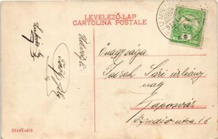 1912 Fiume, Rijeka; Molo Daniel / kikötő, hajók / port, ships + "FIUME - ZAGRAB 63" vasúti...