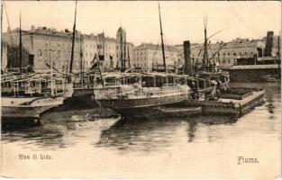 Fiume, Rijeka; Riva di Lido / kikötő. Divald Károly 545. sz. Budapest / port, ships (ragasztónyom / ...