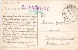 1941 Zombor, Sombor; Vojvode Stepanovica Venac. Andrija Rangl / utca, automobil, templom, autóbusz m...