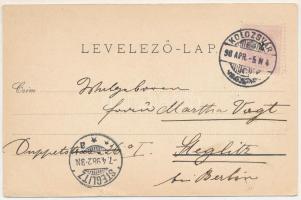 1898 Kolozsvár, Cluj; Erdő és pénzügyigazgatósági paloták, EMKE palota, Evangélikus református Theol...
