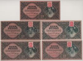 1945. 1000P piros "MNB" dézsmabélyeggel (10x) T:F-VG
Adamo P22e