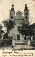 1916 Hlyniany, Gliniany (Lviv); Kosciol rzym. kat. / catholic church + "K.u.k. Militärzensur Le...
