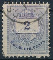 1881 2kr erős javítással az "M" betű mellett, pont lemezhibával az "R" betű alat...